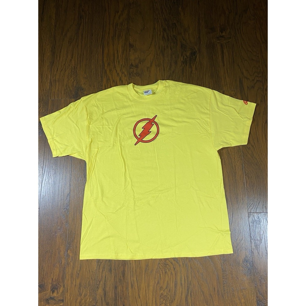 Vintage 1999 DC Comics The Flash 90s Graphitti Yellow T Shirt Men's Sz 2XL NOS
